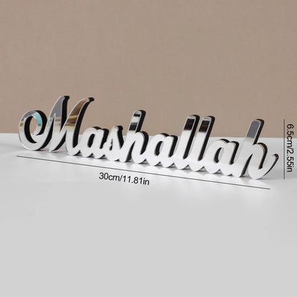1set Ramadan Acrylic Wooden Ornaments Bismillah Eid Mubarak Home Table Decoration Islamic Muslim Party Gifts 2025 Accessories