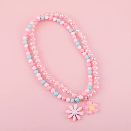 Makersland Cute Princess Children Charm Beads Necklace Kids Pendant Necklace for Baby Girl Jewelry Gifts Christmas Presents 2020