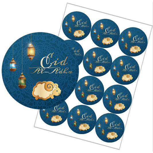 4cm Eid Al Adha Decoration Paper Sticker Seal Label Gift Decor Islamic Muslim Ramadan Decoration for Home Eid Mubarak Supplies