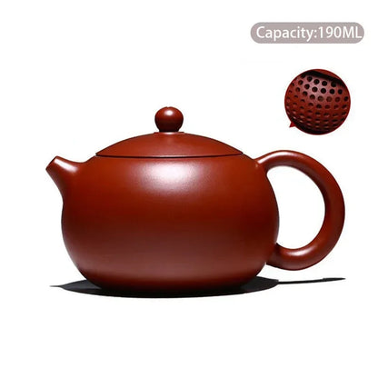 High-End Yixing Purple Clay Teapot Famous Handmade Ball Hole Filter Xishi Tea Pot Raw Ore Dahongpao Kettle Zisha Tea Set Gifts