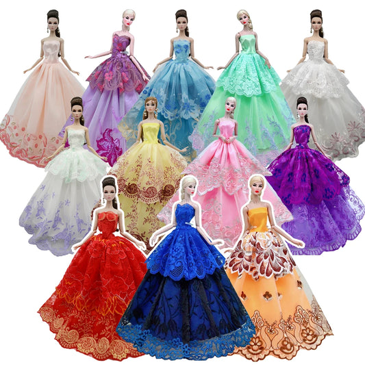 NK 1 Pcs 30CM Princess Wedding Dress Noble Party Gown for Barbie Doll Accessories Fashion Clothes Gift for Girl' 1/6 Doll Toy JJ