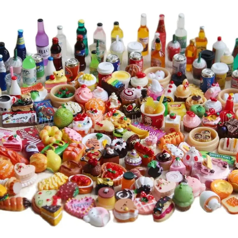1:6 Scale Miniature Dollhouse Food Supermarket Mini Snack Simulation Cake Wine Drink for Blyth Barbies Doll Accessories Toy