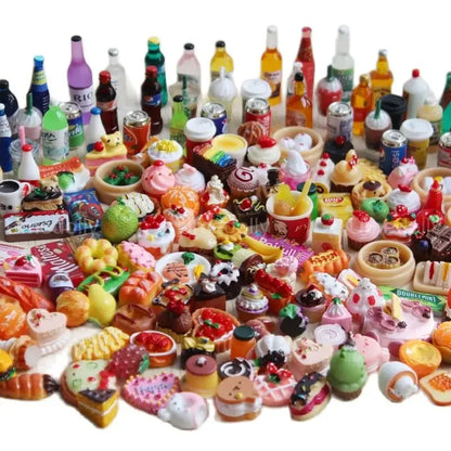 1:6 Scale Miniature Dollhouse Food Supermarket Mini Snack Simulation Cake Wine Drink for Blyth Barbies Doll Accessories Toy