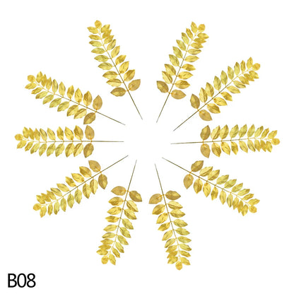 5 Golden Home Garden Fake Leaves Decor Silk Artificial Plant Tropical Palm Tree Leaves Wedding Event Party Decorations Supplies