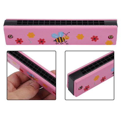 Wooden Harmonica Multicolored for Children 16 Holes Harmonica Mouth Organ Kids Music Instrument Educational Toy Gift