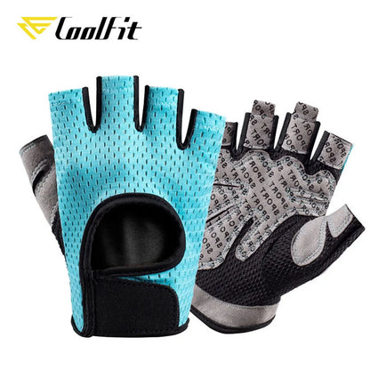 CoolFit Breathable Fitness Gloves Silicone Palm Hollow Back Gym Gloves Weightlifting Workout Dumbbell Crossfit Bodybuilding