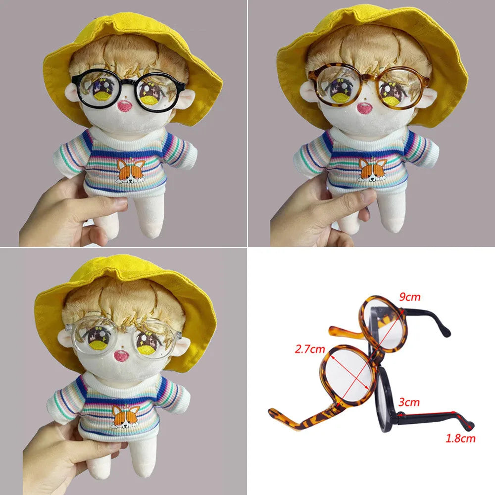 6.5cm 9cm Transparent Plastic Glasses for 1/8 1/6 1/3 1/4 BJD for Labubu MSD SD Plush for EXO Doll Sunglasses