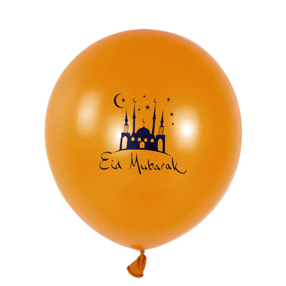 10Pcs Eid Al-Adha Balloon Ramadan Eid Mubarak Ballons Decorations Ramadan Kareem Gift Islamic Muslim Holiday Party Decor