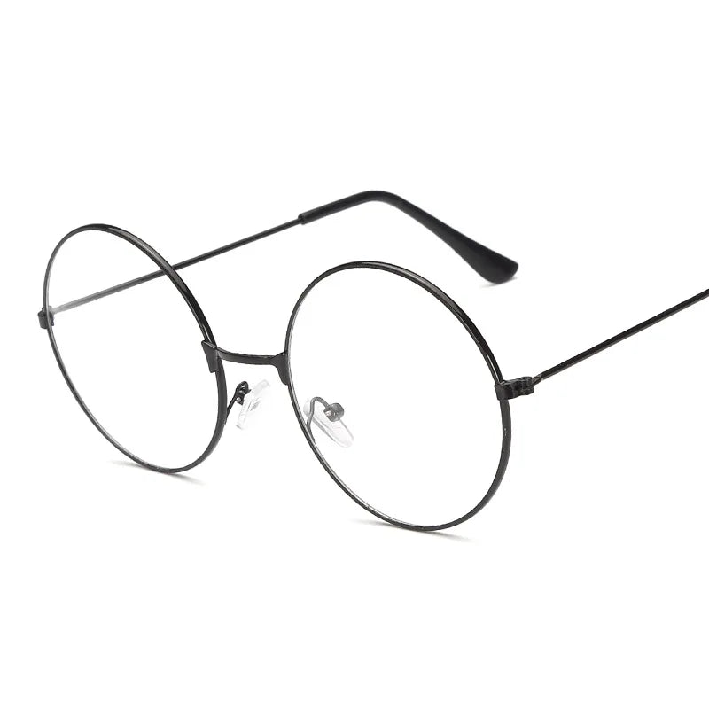 2019 New Fashion Simple Unisex Round Plain Glasses for Men Women Metal Frame Glasses for Wedding Party