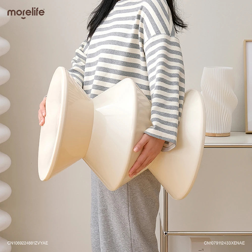 Round Small Coffee Table Plastic Footstool Living Room Sofa Side Tables Shoe Changing Stool Bedroom Small Nightstands Furniture