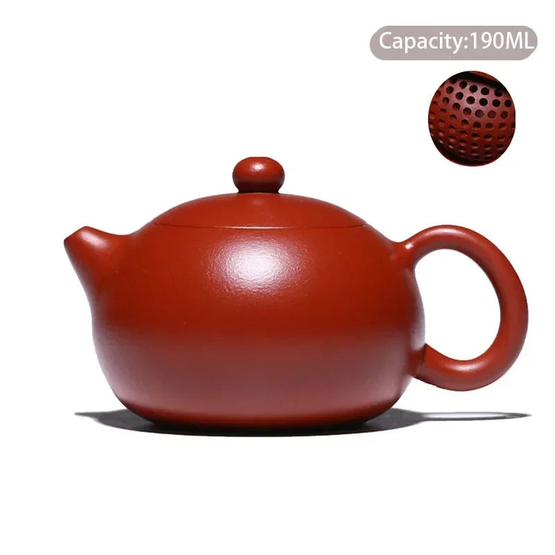 High-End Yixing Purple Clay Teapot Famous Handmade Ball Hole Filter Xishi Tea Pot Raw Ore Dahongpao Kettle Zisha Tea Set Gifts