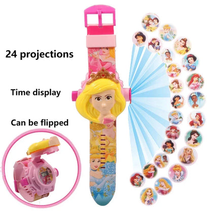 17 Style Disney Cartoon Children Watch 3D Projection Cartoon Superheroes Spider-Man Iron Man Digital Watches Children Watch Toy
