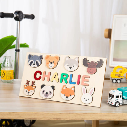 Personalized Name Puzzle Wooden Toys Kids Name Toddlers Educational Wooden Puzzle Early Learning Christmas Gifts for Baby Shower