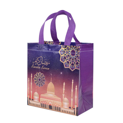 2024 Ramadan Kareem Gift Bags Nonwoven Candy Cookie Snack Packaging Bag Box Eid Mubarak Muslim Islamic Festival Party Supplies