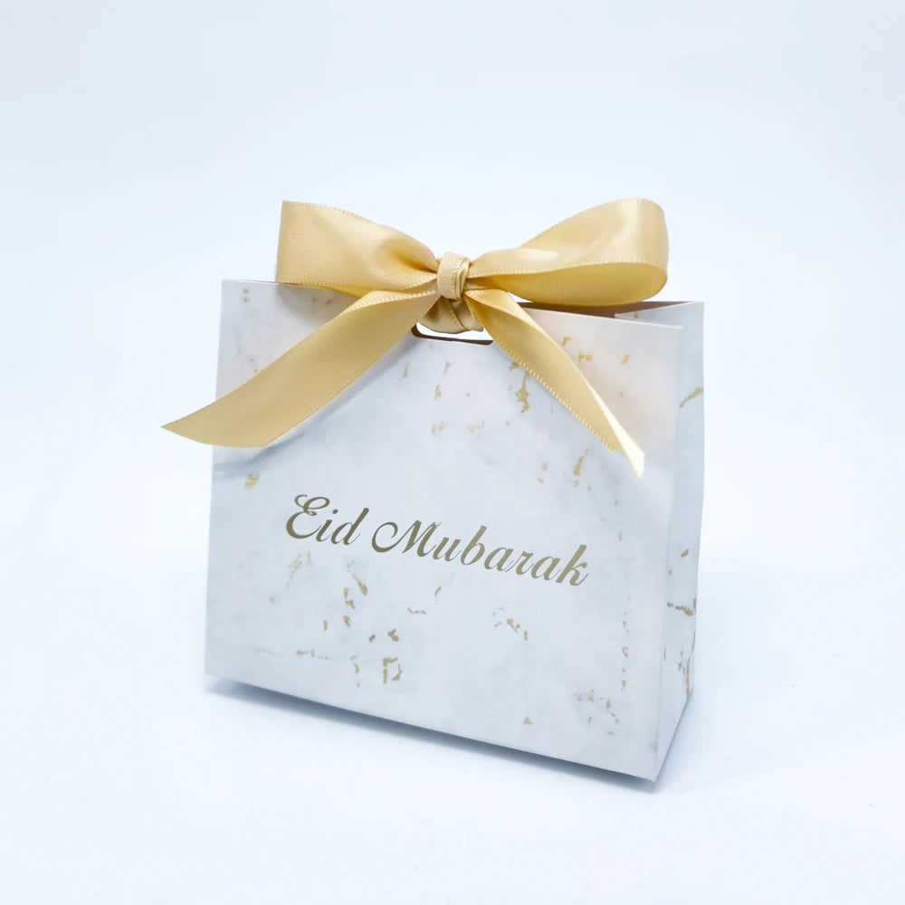 Eid Mubarak Gift Box Bag  Candy Cookie Box Eid Mubarak Decoration Set 2023 Muslim Lslamic Party Favor Supplies