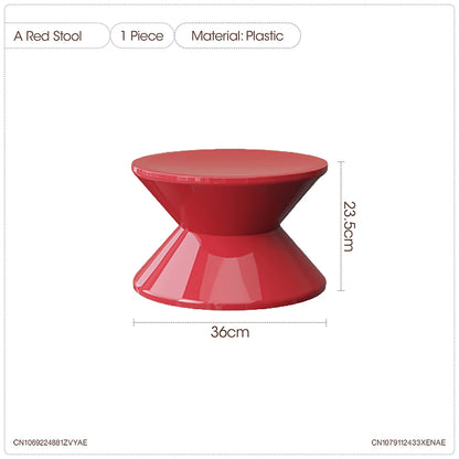 Round Small Coffee Table Plastic Footstool Living Room Sofa Side Tables Shoe Changing Stool Bedroom Small Nightstands Furniture