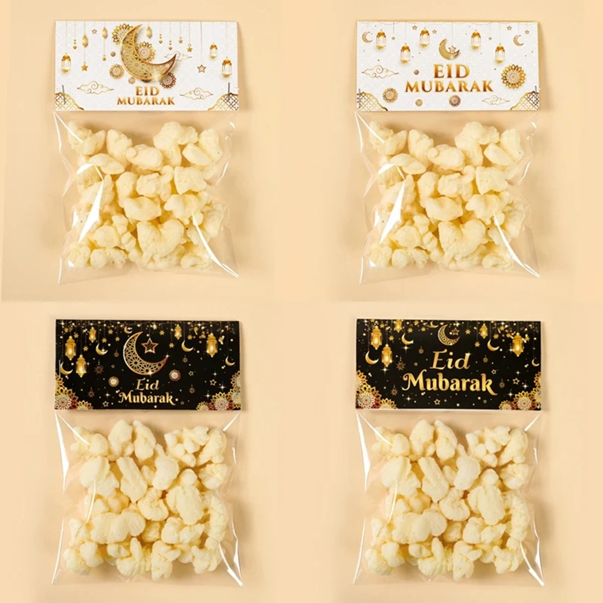 10pcs Eid Mubarak Gift Bags Plastic Candy Cookie Bag Ramadan Kareem Decoration 2024 Islamic Muslim Party Supplies Eid Gifts