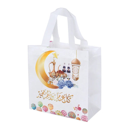 2024 Ramadan Kareem Gift Bags Nonwoven Candy Cookie Snack Packaging Bag Box Eid Mubarak Muslim Islamic Festival Party Supplies