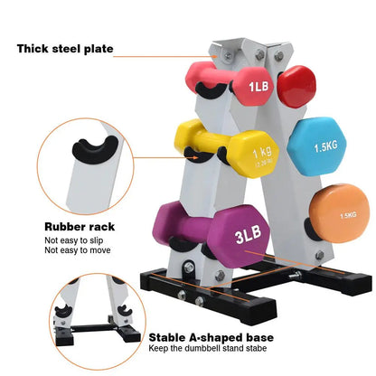 Strong and Sturdy A-Frame Dumbbell Rack Dumbbell Storage Stand for Home Gym Daily Workout