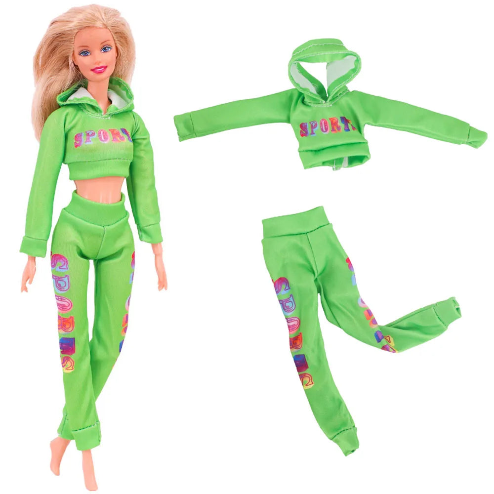 Pop Doll Clothes Sportswear Outfit Dress Fashion Coat Hoodie Top Pants Hats Clothing for Barbis&BJD Doll Accessories Girl`s Toy
