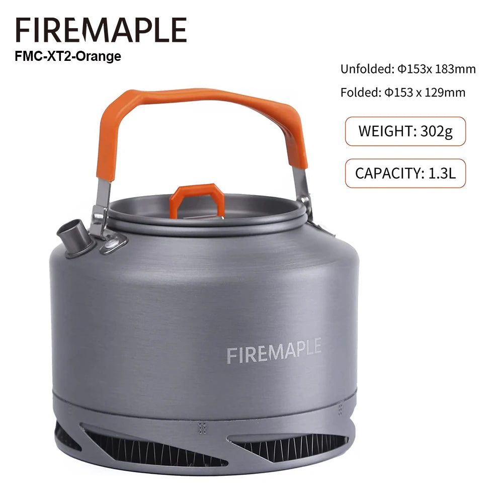 Fire Maple Hiking Teapot Outdoor Camping Cookware Heat Exchanger Pinic Kettle Tea Coffee Pot 0.8l/1.3l With Filter FMC-XT2