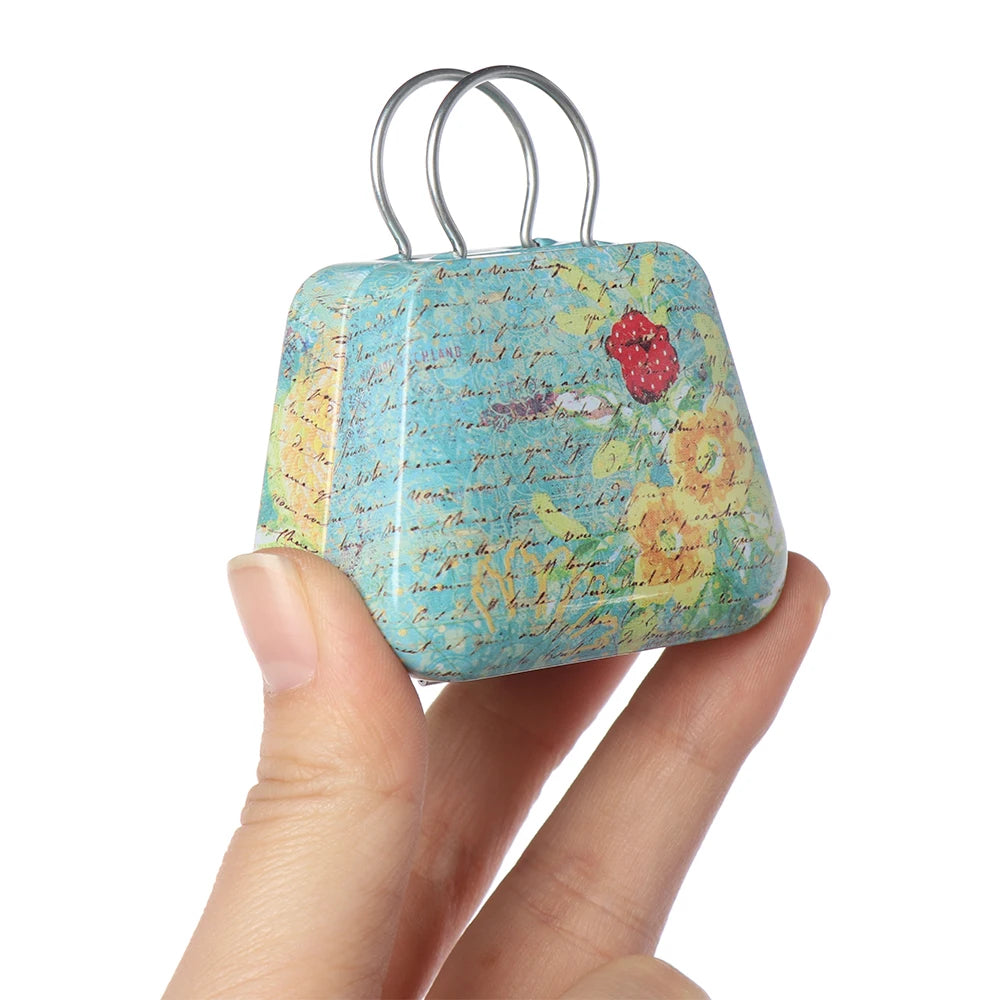 Metal Mini Suitcase Miniature Trunk Cartoon Pattern Box Dollhouse Decoration Jewellery Box Doll Handbag Doll Accessories