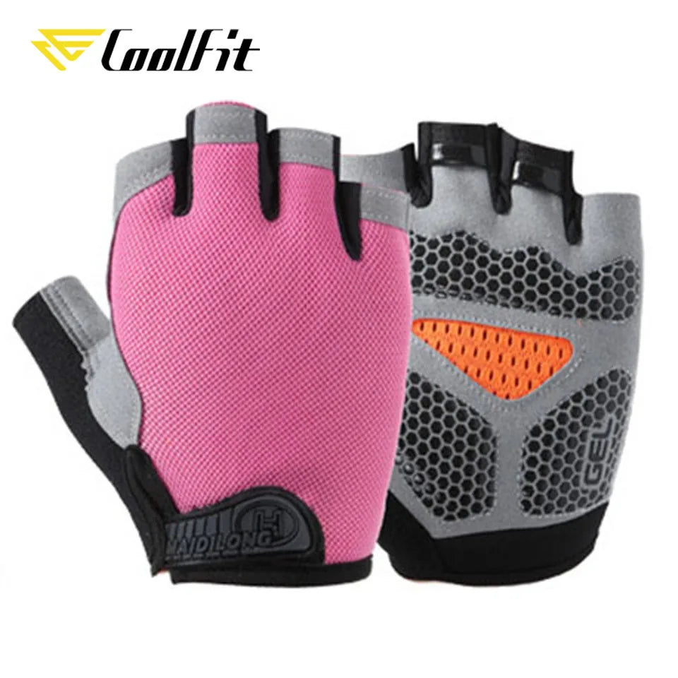 CoolFit Breathable Fitness Gloves Silicone Palm Hollow Back Gym Gloves Weightlifting Workout Dumbbell Crossfit Bodybuilding