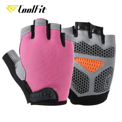 CoolFit Breathable Fitness Gloves Silicone Palm Hollow Back Gym Gloves Weightlifting Workout Dumbbell Crossfit Bodybuilding