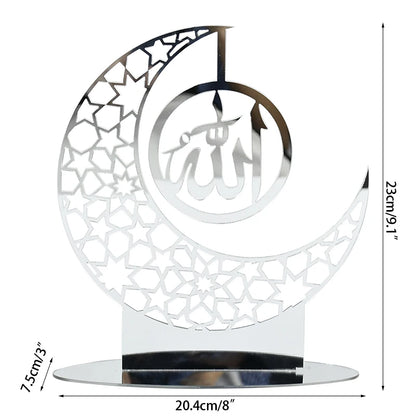Hollow Out Ramadan Moon Acrylic Table Ornament Eid Mubarak DIY Decoration for Home Kareem Eid Gift Islamic Muslim Party Supplies