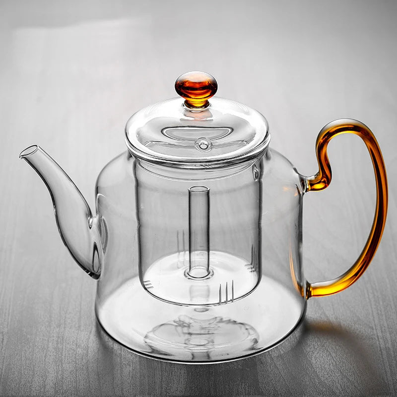 1200ml Large-Capacity Teapots Steamed Tea Set Boiling Teapot Puer Kettle Tea Set High Quality Heat Resistant Glass Coffee Teapot