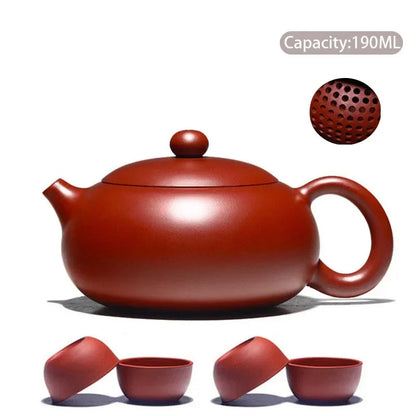 High-End Yixing Purple Clay Teapot Famous Handmade Ball Hole Filter Xishi Tea Pot Raw Ore Dahongpao Kettle Zisha Tea Set Gifts
