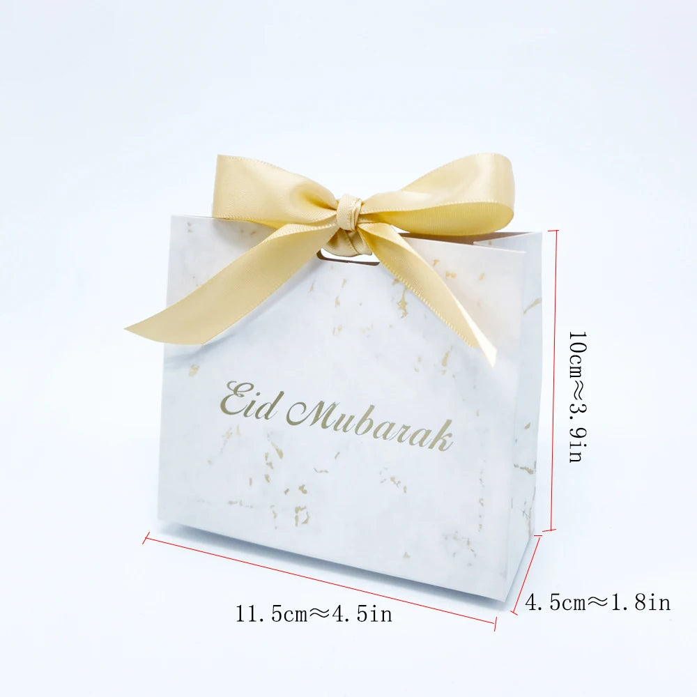 Eid Mubarak Gift Box Bag  Candy Cookie Box Eid Mubarak Decoration Set 2023 Muslim Lslamic Party Favor Supplies