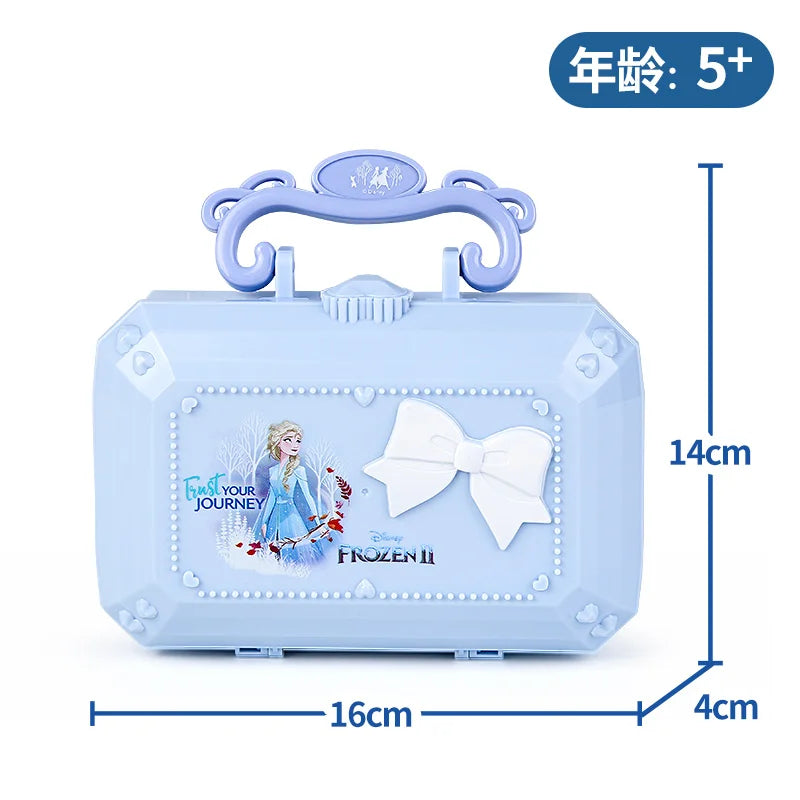 Disney New Girls Frozen 2 Princess Elsa Anna Cosmetics Beauty  Set Toy With Box Kids Princess Fashion Toys Play House Gift