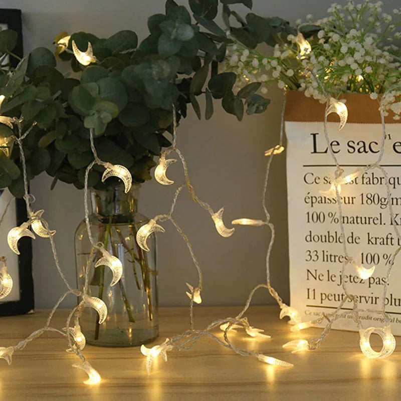 Eid Decoration Ramadan 2021 Moon Star LED String Lights Kareem Ramadan Mubarak Home Decoration Fairy Garland Ramadan Lights