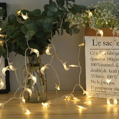 Eid Decoration Ramadan 2021 Moon Star LED String Lights Kareem Ramadan Mubarak Home Decoration Fairy Garland Ramadan Lights
