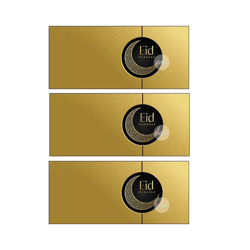 24pcs 4*9cm Eid Mubarak /Ramadan Kareem Sealing Labels Decor Ramadan Mubarak Packaging Stickers Muslim Islamic Festival Decor
