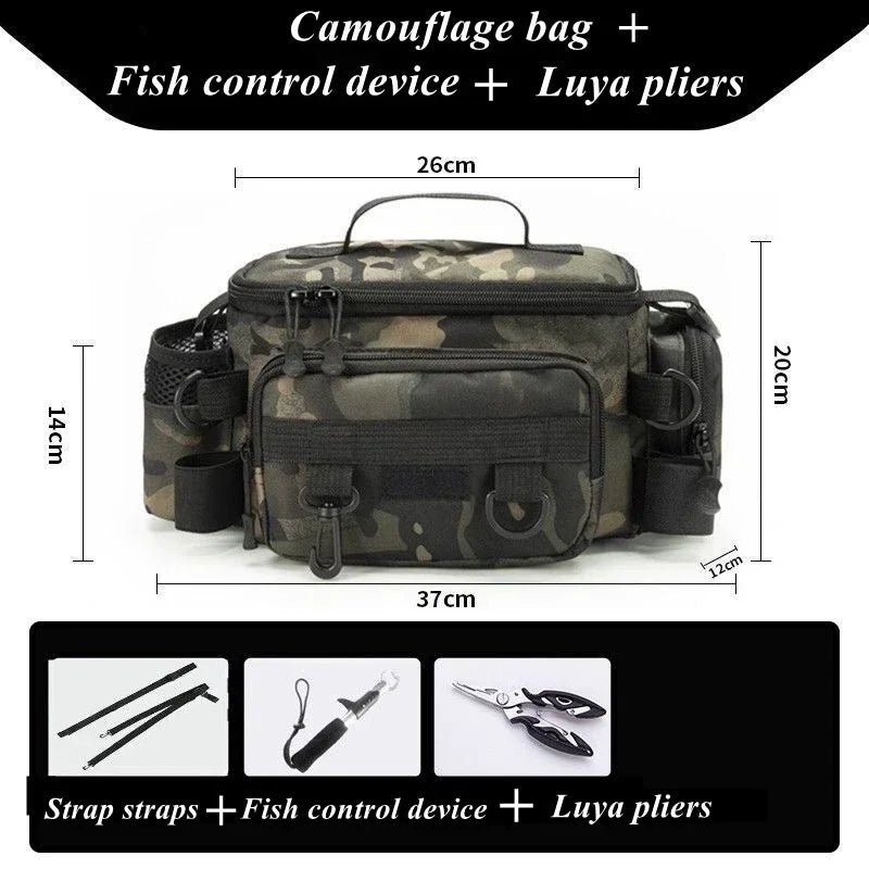 Fishing Tackle Bag Single Shoulder Crossbody Tactical Bags Men Waist Pack Fish Lures Gear Utility Storage Fishing Box Chest Bag