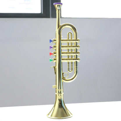 Plastic Trumpet Wind Instrument for Children With 3 Colored Keys