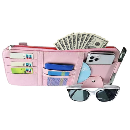 Car Sun Visor Bill Pen Business Card Holder CD DVD Organizer Storage Box Sunglasses Clip Stowing Tidying Car Accessories ﻿