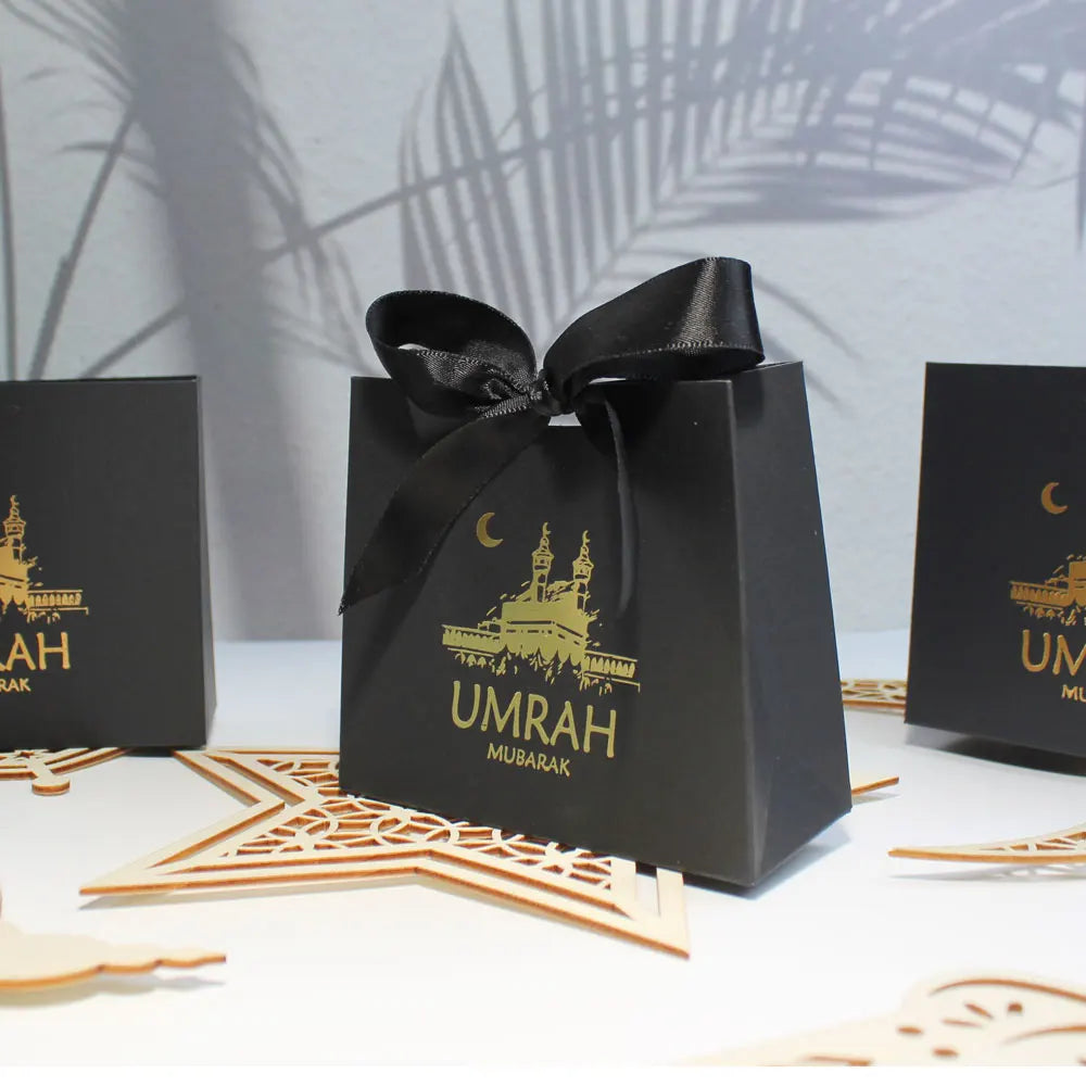 Elegant Umrah Mubarak Candy Chocolates Gift Boxes for Muslim Celebrations – Perfect for Islamic Ramadan, Kareem Iftar Parties
