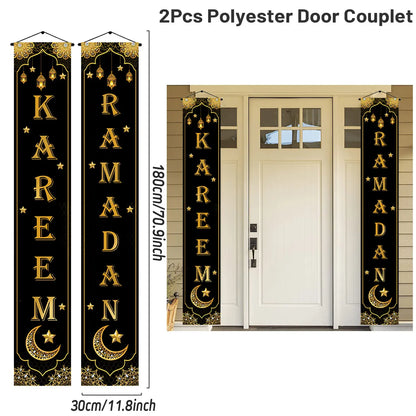 Eid Mubarak Door Banner Ramadan Decoration 2024 for Home Mubarak Ramadan Kareem Islamic Muslim Party Decor  Eid Al Adha Gifts