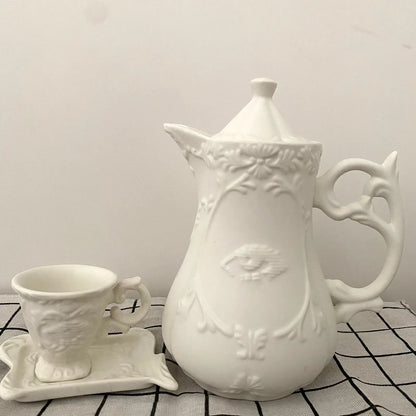 The Italian Baroque Style Ceramic Coffee Tea Set Coffee Pot Tea Kettle Teapot Creative Coffee Mugs
