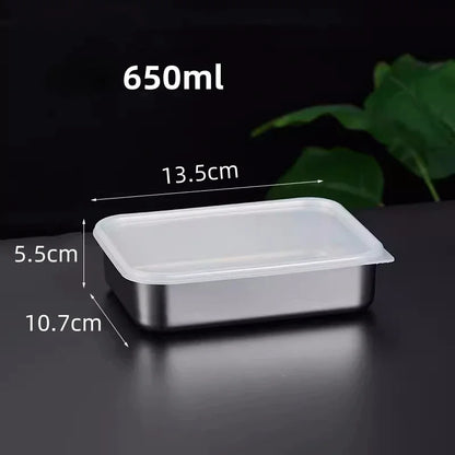 Stainless Steel Refrigerator Meat Storage Box Food Storage Containers With Lid Refrigerator Organizer Container Kitchen Storage