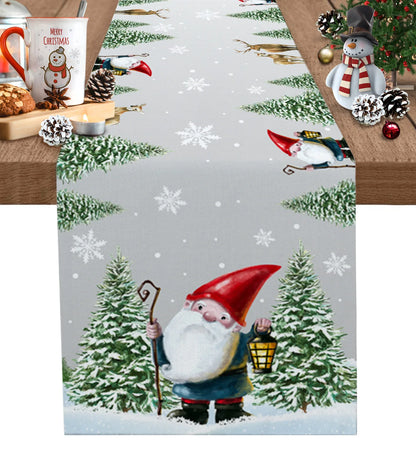 Christmas Christmas Tree Christmas Gnome Wedding Decorations Coffee Table Decor Tablecloth Table Kitchen Decorative Table Runner