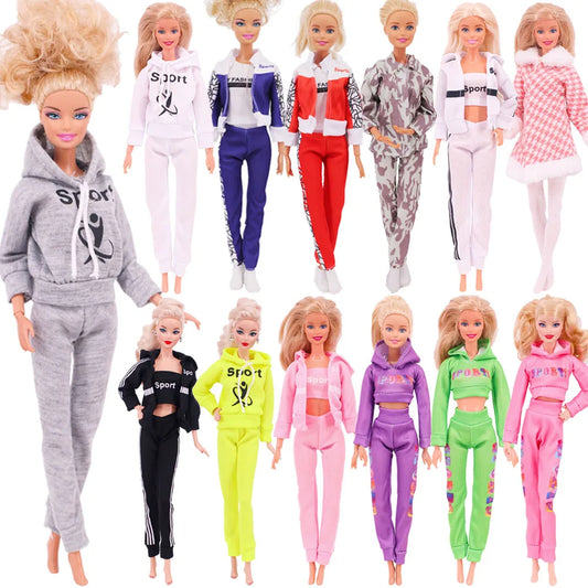 Pop Doll Clothes Sportswear Outfit Dress Fashion Coat Hoodie Top Pants Hats Clothing for Barbis&BJD Doll Accessories Girl`s Toy