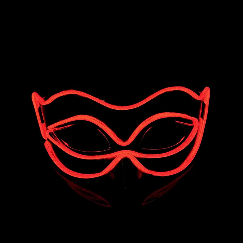 Halloween 10 Colors LED  Neon El Wire  Mask Cosplay  Luminous Fox Mask Dance Party  Dress Accessories