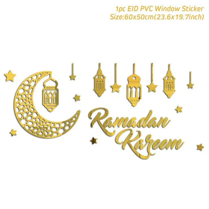 Eid Mubarak 2024 Wall Stickers Ramadan Decorations for Home Islamic Ramadan Kareem Muslim Party Decor Eid Mubarak Gifts Al Adha