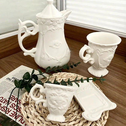The Italian Baroque Style Ceramic Coffee Tea Set Coffee Pot Tea Kettle Teapot Creative Coffee Mugs