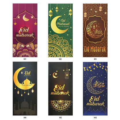 6Pcs/Set Eid Mubarak Cash Envelopes Money Cards Paper Bag 2024 Ramadan Mubarak Decoration Islamic Muslim Eid Al-Fitr Gift Favors