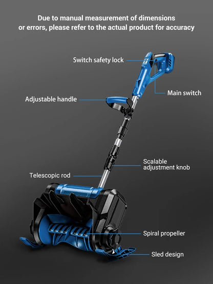 Brushless Electric Snowplow Snow Sweeper Battery Display Cordless Snow Shovel Clean Street Courtyard for Makita 21V (No Battery)